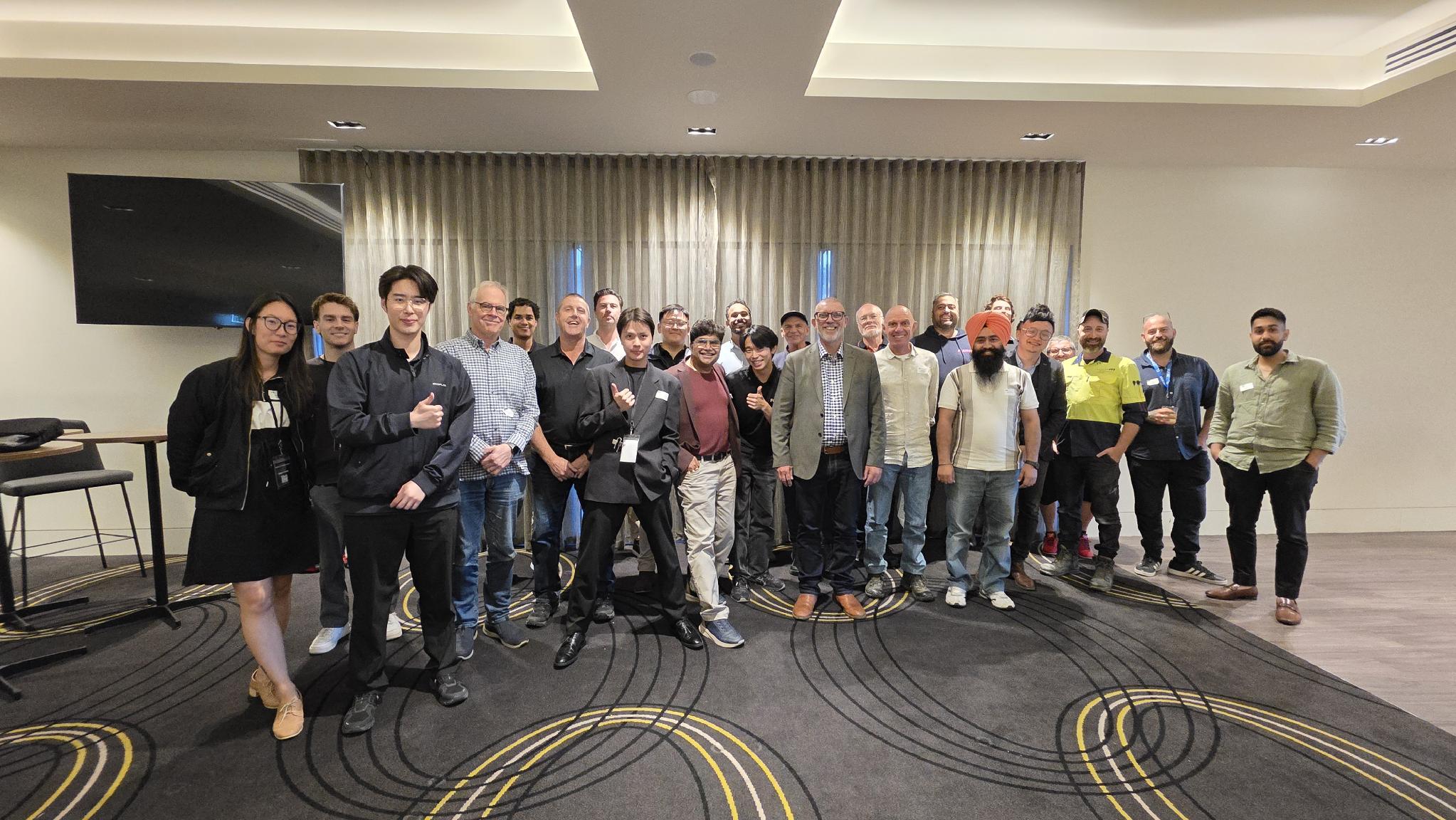Geoff Bragg with a group of solar industry colleagues
